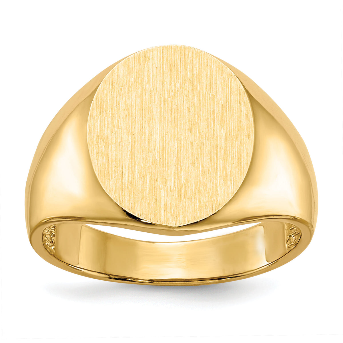 14k 13.5mm x 15.0mm Open Back Mens Signet Ring-RS132
