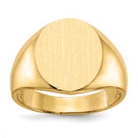 14k 13.5mm x 15.0mm Open Back Mens Signet Ring-RS132