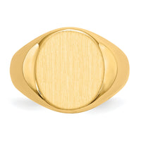 14k 13.5x16.0mm Open Back Mens Signet Ring-RS134