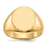 14k 13.5x16.0mm Open Back Mens Signet Ring-RS134