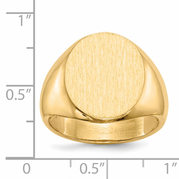 14k 14.0 x18.0mm Open Back Mens Signet Ring-RS135