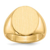14k 14.0 x18.0mm Open Back Mens Signet Ring-RS135