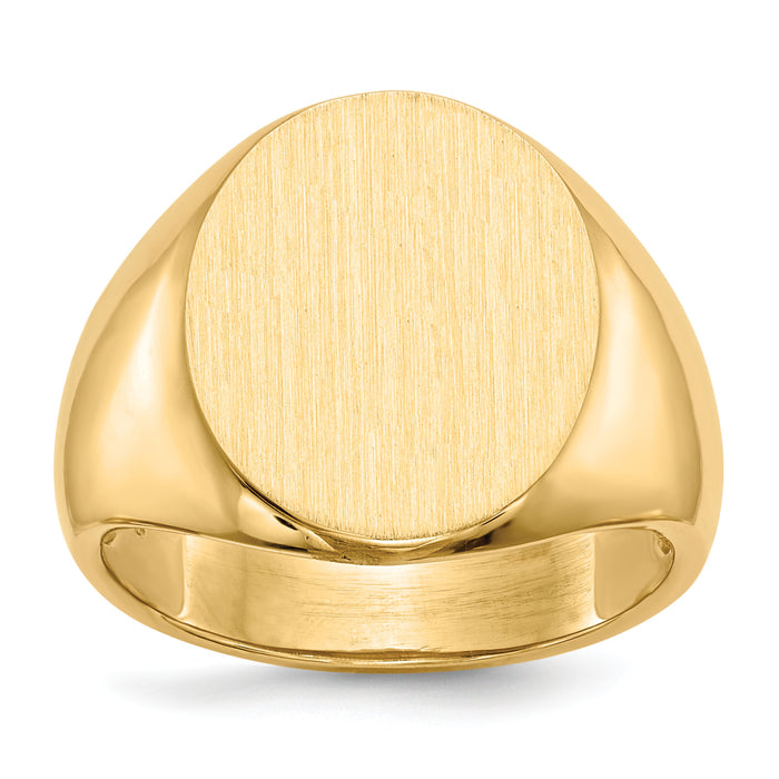 14k 14.0 x18.0mm Open Back Mens Signet Ring-RS135