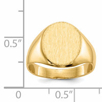 14k 10.5x12.0mm Closed Back Signet Ring-RS141