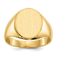 14k 10.5x12.0mm Closed Back Signet Ring-RS141