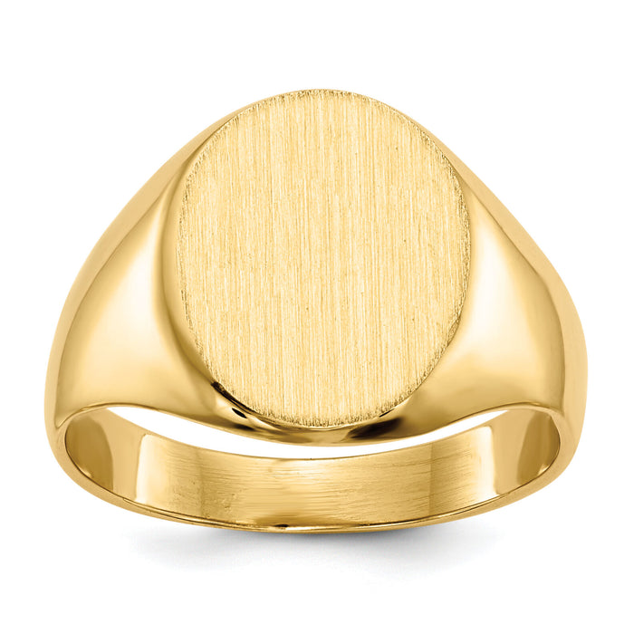 14k 10.5x12.0mm Closed Back Signet Ring-RS141