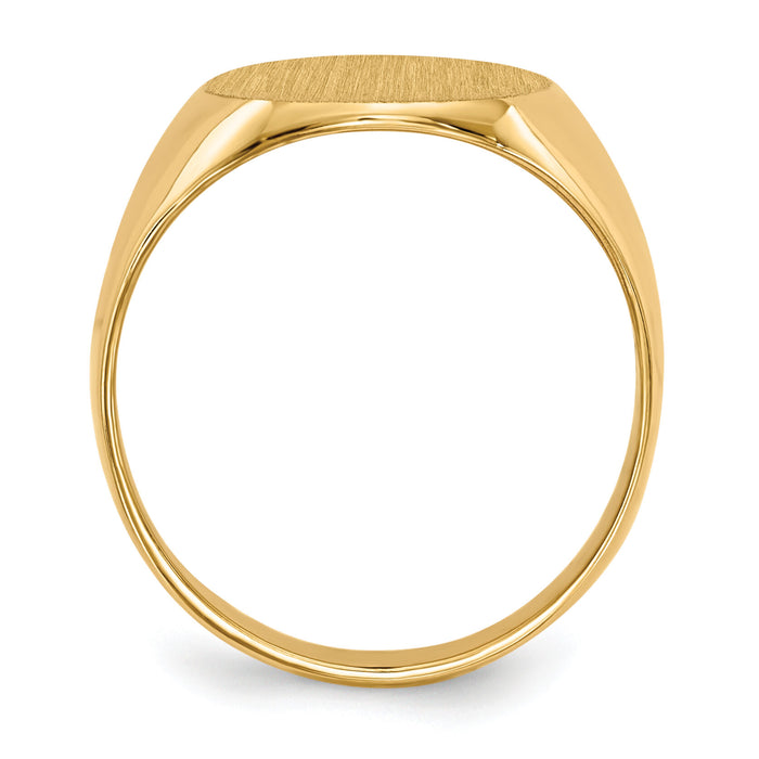 14k 12.0x13.5mm Closed Back Signet Ring-RS142
