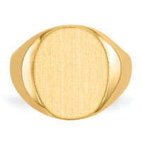 14k 12.0x13.5mm Closed Back Signet Ring-RS142