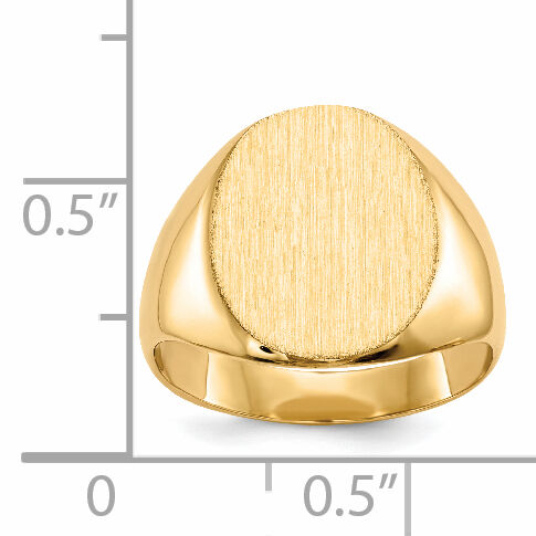 14k 12.0x13.5mm Closed Back Signet Ring-RS142