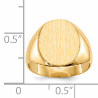 14k 12.0x13.5mm Closed Back Signet Ring-RS142