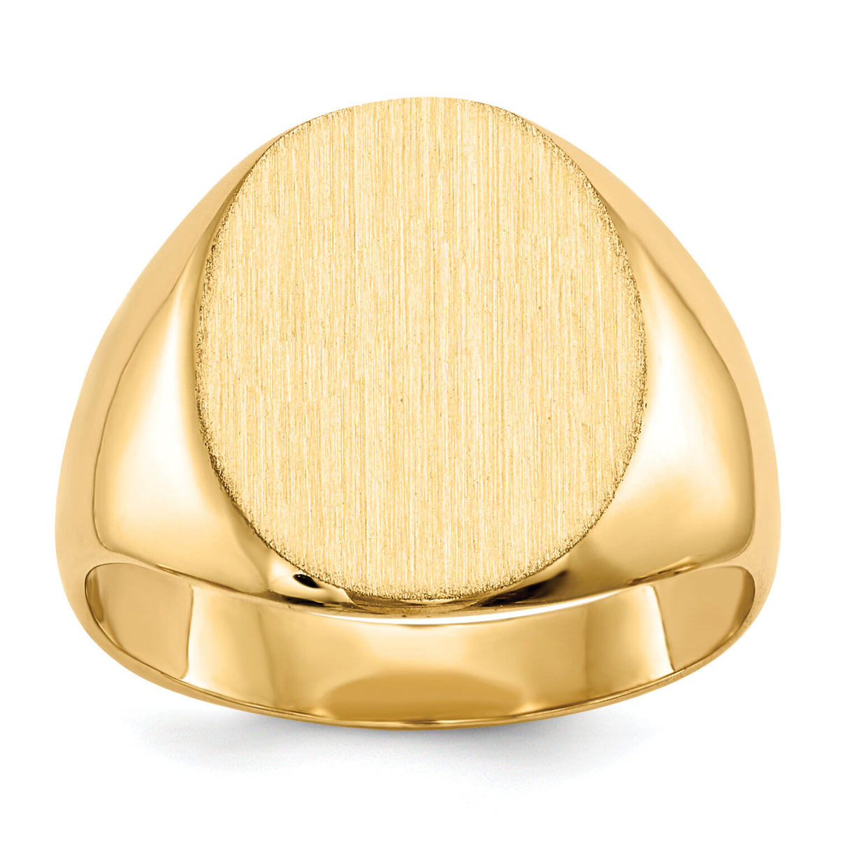 14k 12.0x13.5mm Closed Back Signet Ring-RS142