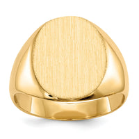 14k 12.0x13.5mm Closed Back Signet Ring-RS142