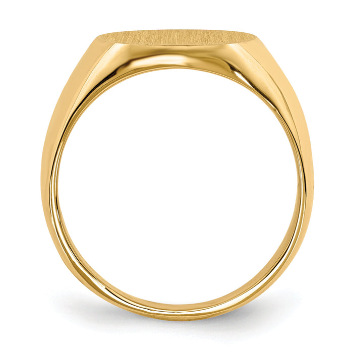14k 12.5x14.0mm Closed Back Signet Ring-RS143