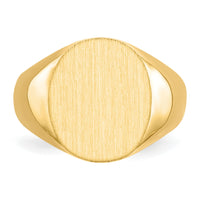 14k 12.5x14.0mm Closed Back Signet Ring-RS143