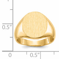 14k 12.5x14.0mm Closed Back Signet Ring-RS143