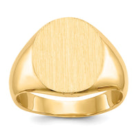 14k 12.5x14.0mm Closed Back Signet Ring-RS143