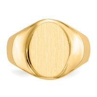 14k 11.0x15.0mm Closed Back Mens Signet Ring-RS144