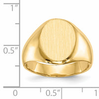 14k 11.0x15.0mm Closed Back Mens Signet Ring-RS144