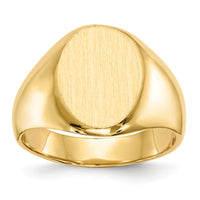 14k 11.0x15.0mm Closed Back Mens Signet Ring-RS144