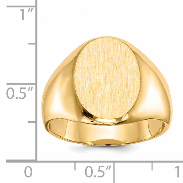 14k 11.5x16.0mm Closed Back Mens Signet Ring-RS145
