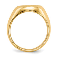 14k 13.5x16.5mm Closed Back Mens Signet Ring-RS146