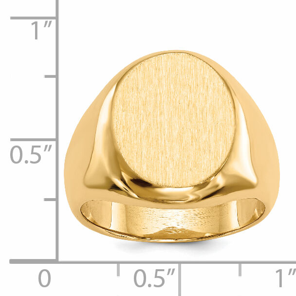 14k 13.5x16.5mm Closed Back Mens Signet Ring-RS146