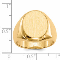 14k 13.5x16.5mm Closed Back Mens Signet Ring-RS146