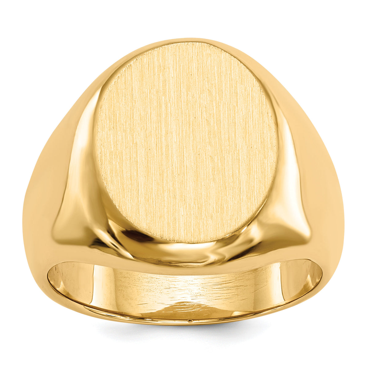 14k 13.5x16.5mm Closed Back Mens Signet Ring-RS146