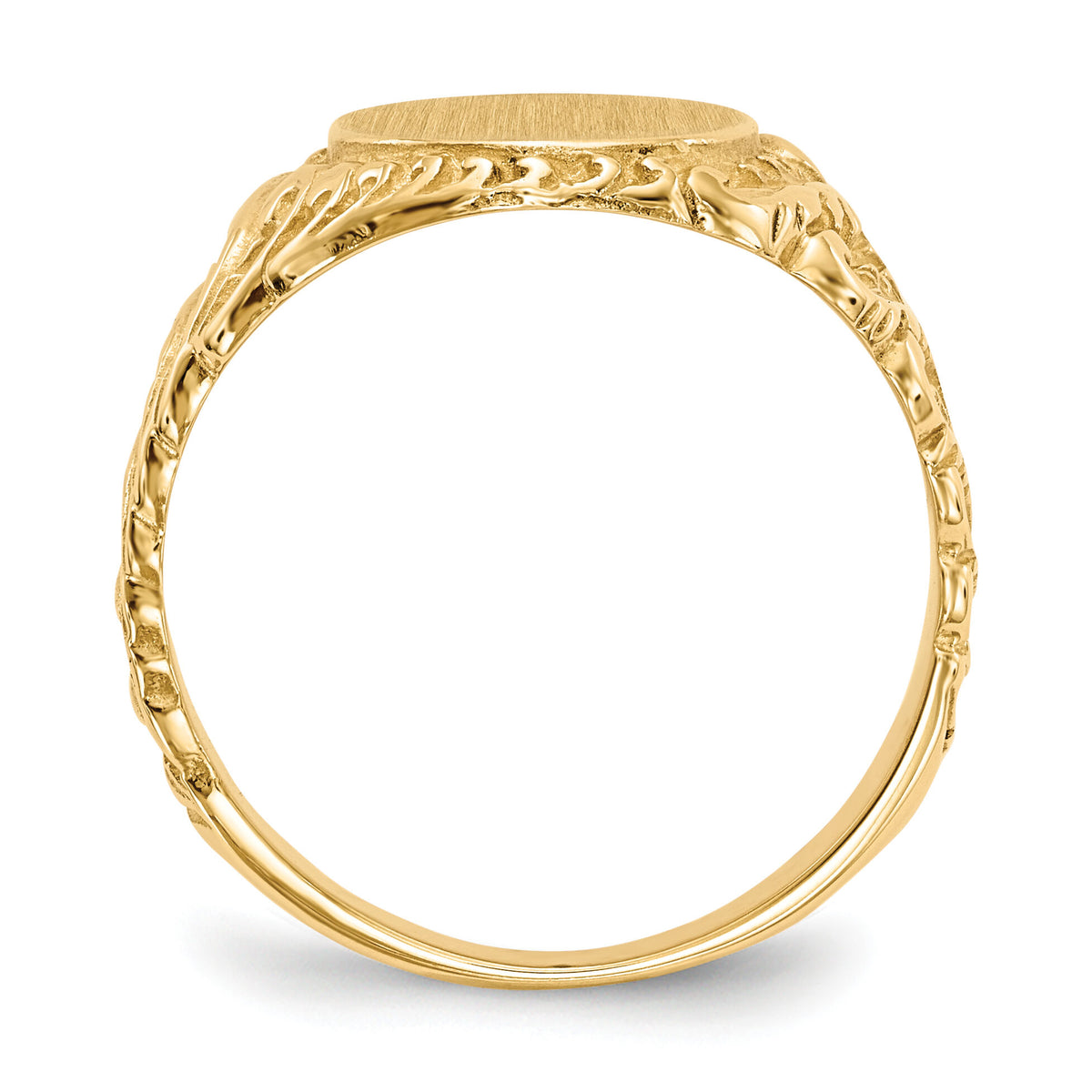 14k 10.5x13.0mm Closed Back Mens Signet Ring-RS149