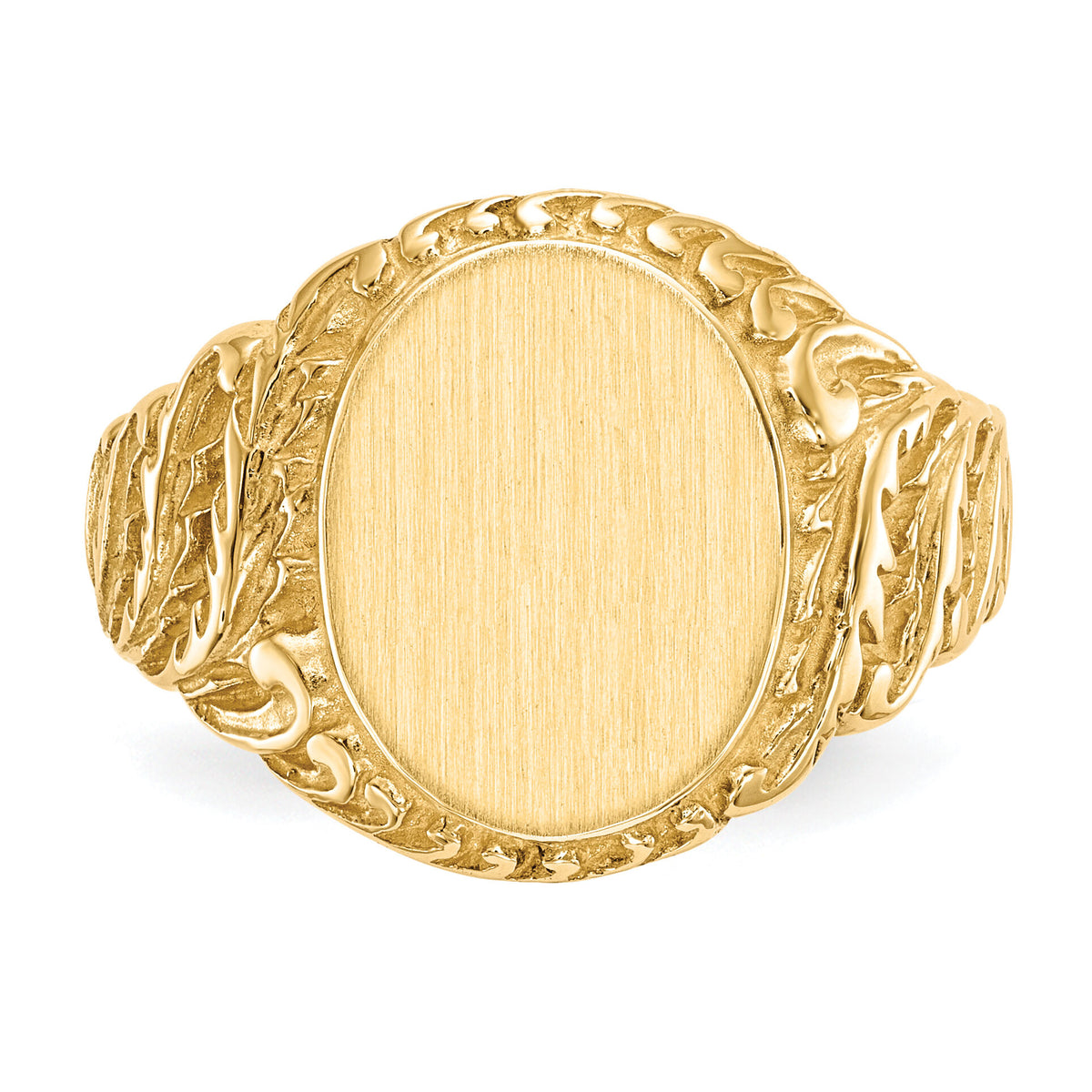 14k 10.5x13.0mm Closed Back Mens Signet Ring-RS149