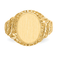 14k 10.5x13.0mm Closed Back Mens Signet Ring-RS149