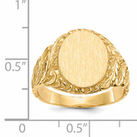 14k 10.5x13.0mm Closed Back Mens Signet Ring-RS149