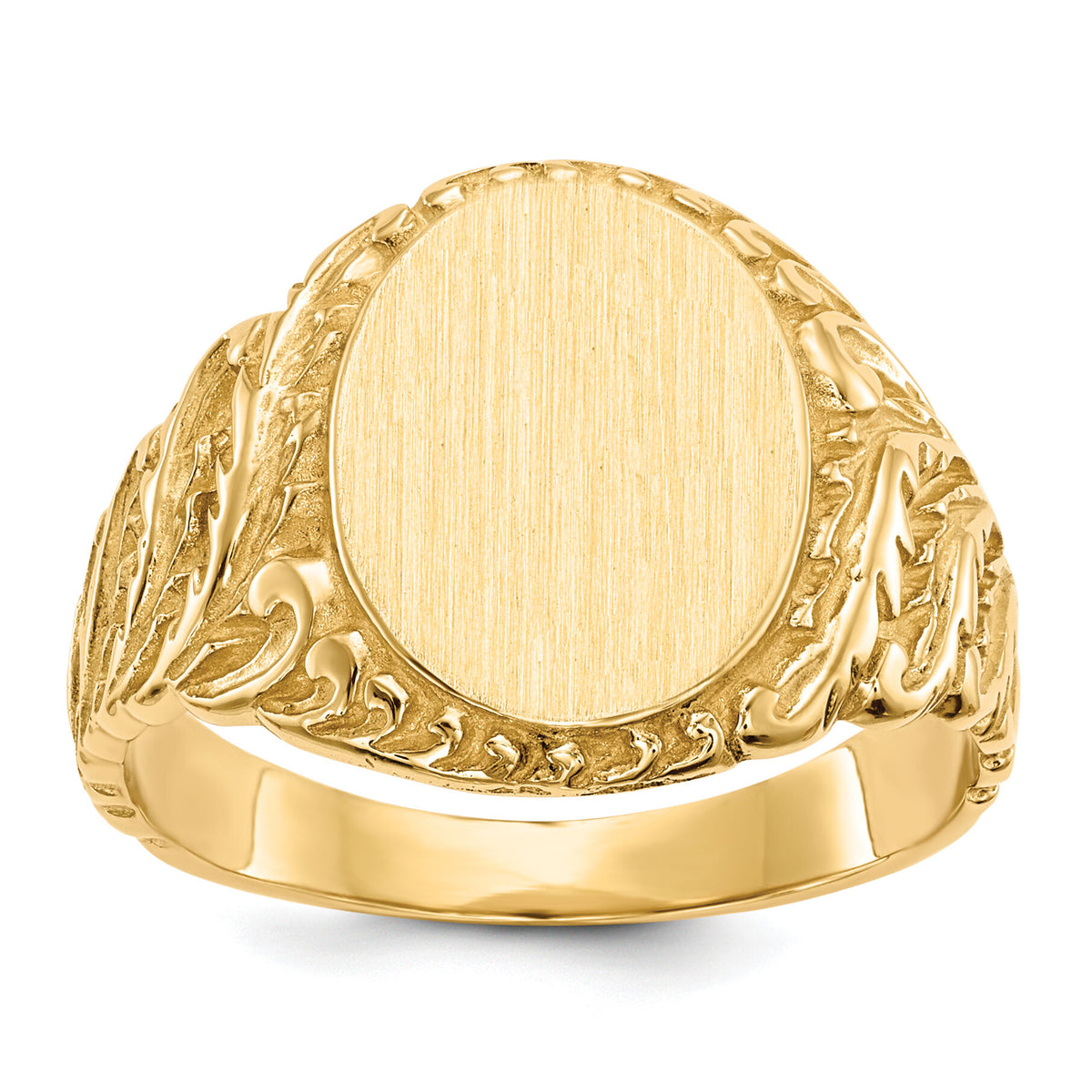 14k 10.5x13.0mm Closed Back Mens Signet Ring-RS149