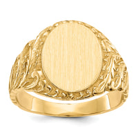 14k 10.5x13.0mm Closed Back Mens Signet Ring-RS149