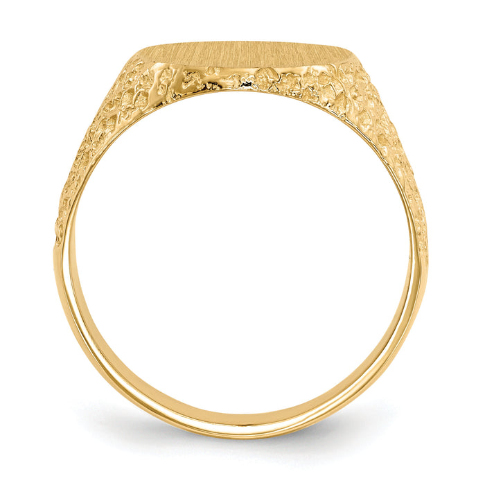 14k 13.0x17.0mm Closed Back Mens Signet Ring-RS152