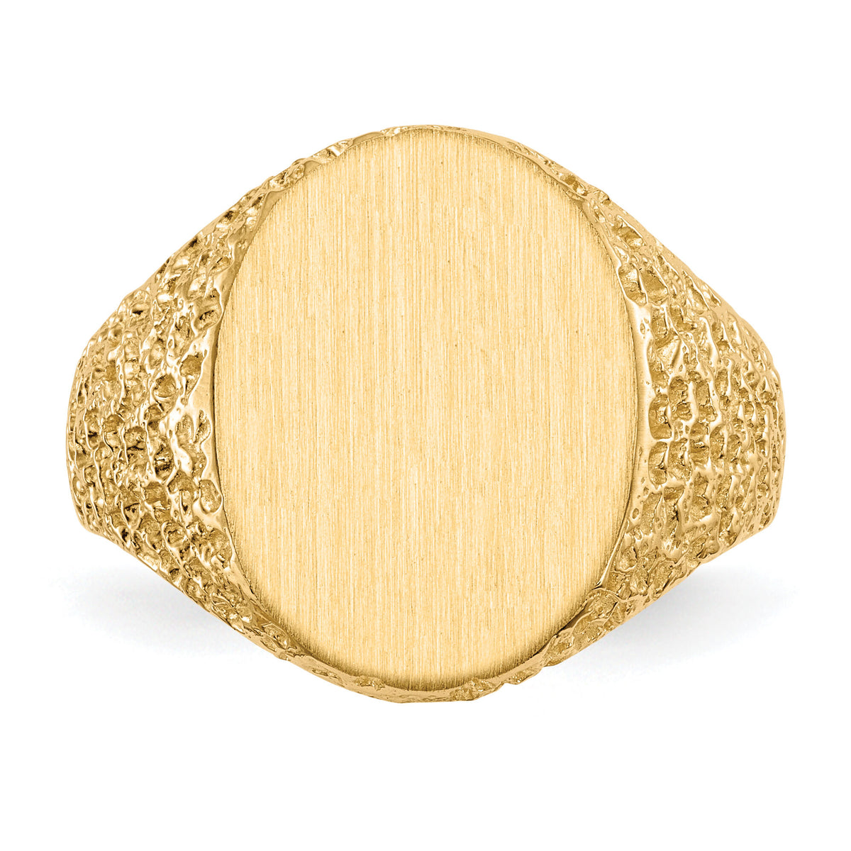 14k 13.0x17.0mm Closed Back Mens Signet Ring-RS152