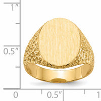 14k 13.0x17.0mm Closed Back Mens Signet Ring-RS152