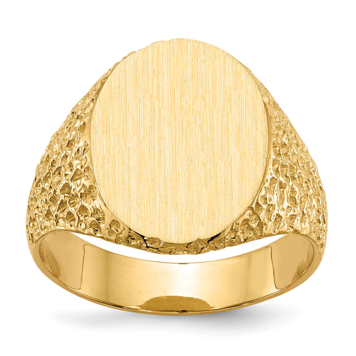 14k 13.0x17.0mm Closed Back Mens Signet Ring-RS152