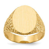 14k 13.0x17.0mm Closed Back Mens Signet Ring-RS152