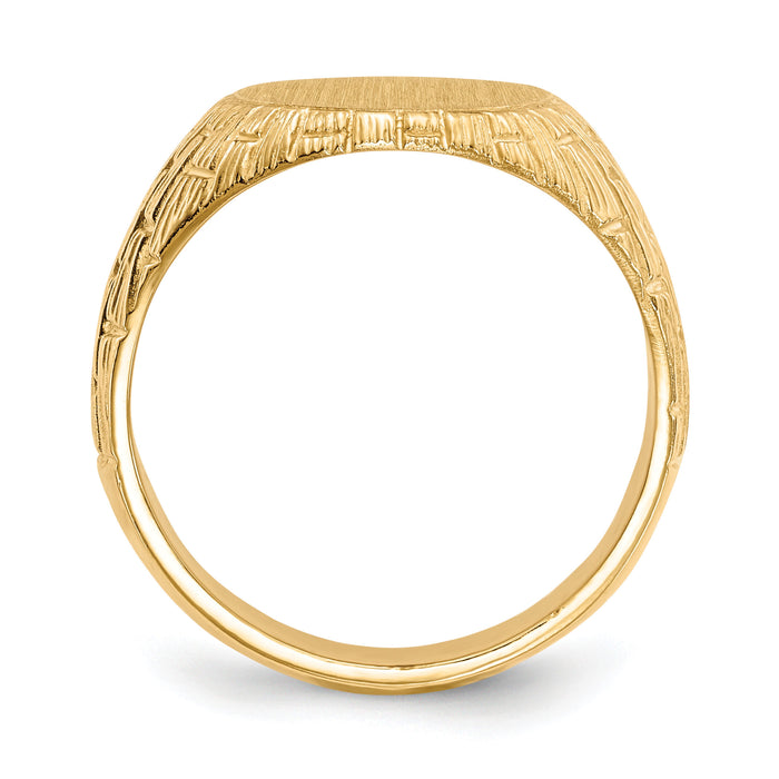 14k 12.0x15.0mm Closed Back Mens Signet Ring-RS156