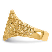 14k 12.0x15.0mm Closed Back Mens Signet Ring-RS156