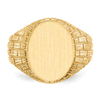 14k 12.0x15.0mm Closed Back Mens Signet Ring-RS156