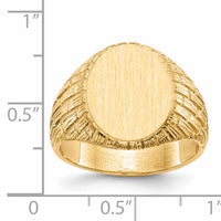 14k 12.0x15.0mm Closed Back Mens Signet Ring-RS156