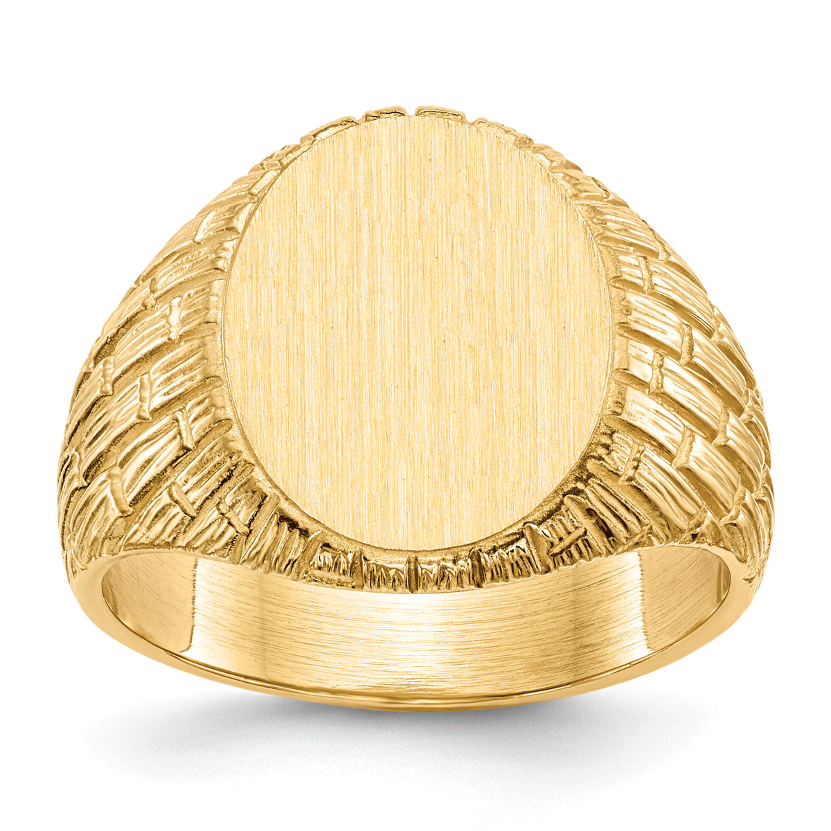 14k 12.0x15.0mm Closed Back Mens Signet Ring-RS156
