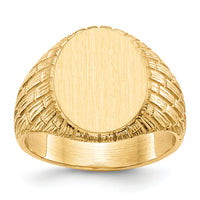 14k 12.0x15.0mm Closed Back Mens Signet Ring-RS156