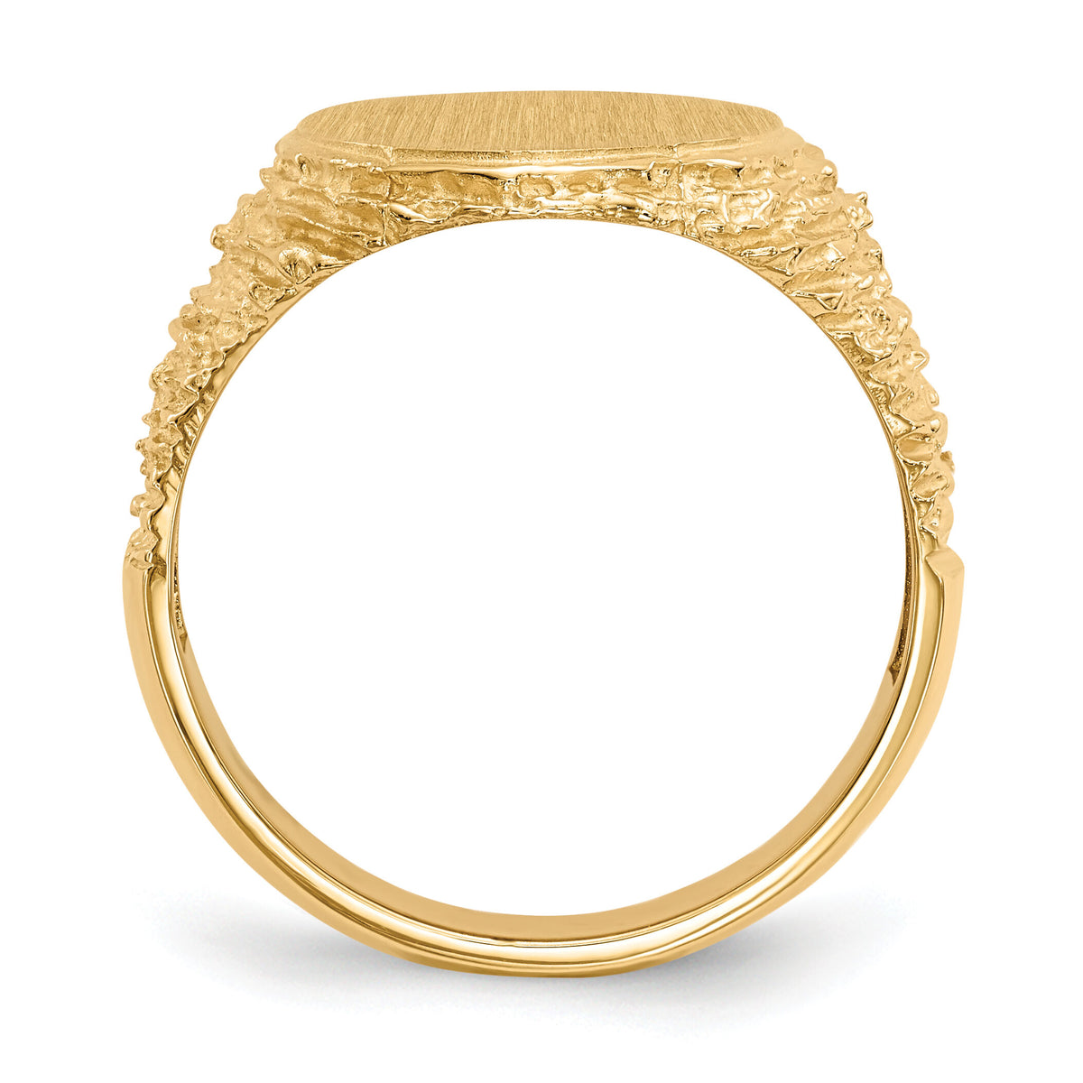 14k 14.0x17.0mm Open Back Mens Signet Ring-RS162