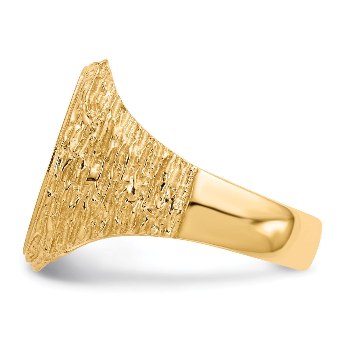 14k 14.0x17.0mm Open Back Mens Signet Ring-RS162
