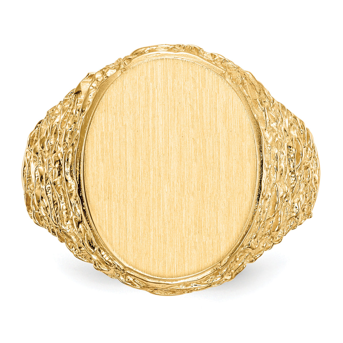 14k 14.0x17.0mm Open Back Mens Signet Ring-RS162