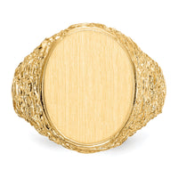14k 14.0x17.0mm Open Back Mens Signet Ring-RS162