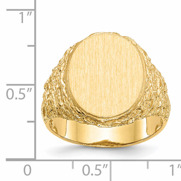 14k 14.0x17.0mm Open Back Mens Signet Ring-RS162